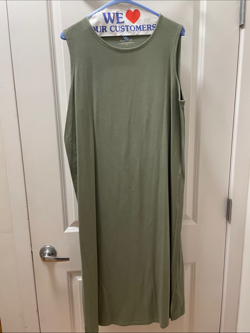 Eileen Fisher Sleeveless Midi Dress in Olive